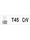 Ключ TORX Г-подібний Т45 х 28 х 133 мм Yato YT-05502