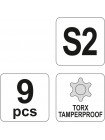 Набор ключей Torx T10-T50 9 шт. Yato YT-0563