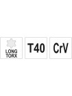 Ключ TORX Г-подібний Т40 х 26 х 124 мм Yato YT-05501