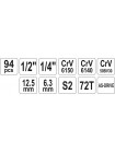 Универсальный набор инструмента 1/4″-1/2″ 4-32 мм Yato YT-1268