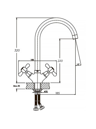 Змішувач для кухні Haiba DOMINOX 275 HB0091