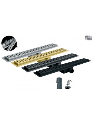 Трап для душової кабіни 900 мм Koer Fd35-70×900 Graphite із сухим затвором KR5144