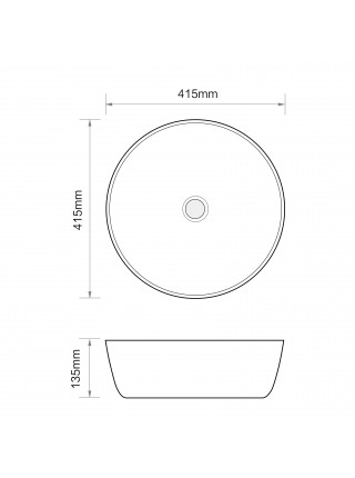 Раковина чаша у ванну Mixxus Premium ELLIPSE-0101 415х415х135 мм MP6531