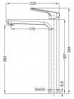 Змішувач для умивальника високий Koer KB-11031-01 KR5433