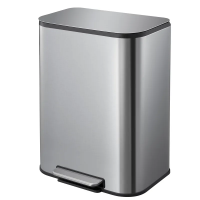 Прямокутне відро для сміття з педаллю та плавним закриттям Mixxus Cubic-TC0105 SS Color 5 л нержавійка