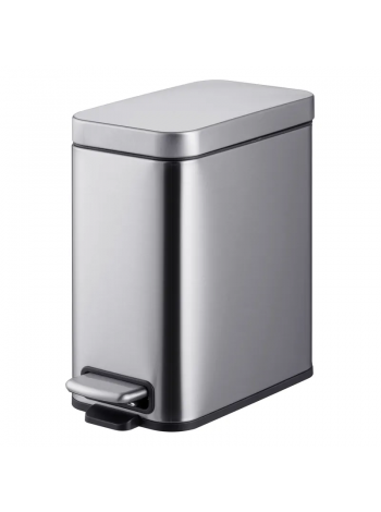 Прямоугольное ведро для мусора с плавным закрытием Mixxus Premium Quadro-TC0105 SS Color 5 л нержавейка