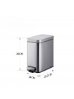 Прямоугольное ведро для мусора с плавным закрытием Mixxus Premium Quadro-TC0105 SS Color 5 л нержавейка