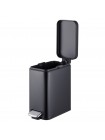 Прямоугольное ведро для мусора с плавным закрытием Mixxus Premium Quadro-TC0105 Black 5 л чёрный