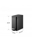 Прямоугольное ведро для мусора с плавным закрытием Mixxus Premium Quadro-TC0105 Black 5 л чёрный