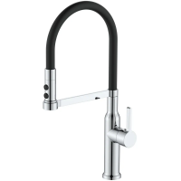 Смеситель для кухни Mixxus Premium PULL 017 REFL.BLACK хром-излив черный MI8277