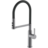 Смеситель для кухни Mixxus Premium PULL 017 GRAPHITE REFL.BLACK графит-излив черный MI8278
