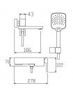 Смеситель для ванны с коротким изливом KOER KB-41039-01 хром KR5996