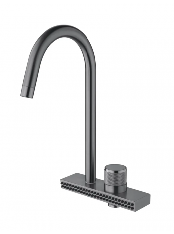 Смеситель для кухни Mixxus FOL-011 Graphite с функцией водопад из нерж. стали MI6346