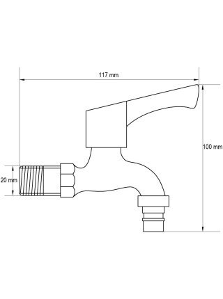 Кран для холодной воды 1/2 Mixxus BIB-02 (нерж. сталь) (SS0051)