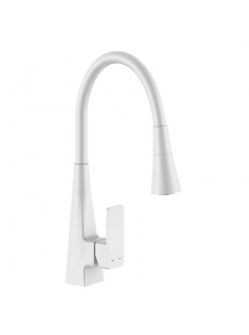 Смеситель для кухни Mixxus Etna 014-T NUT White Refl.White Белый-силиконовый излив белый MI8424