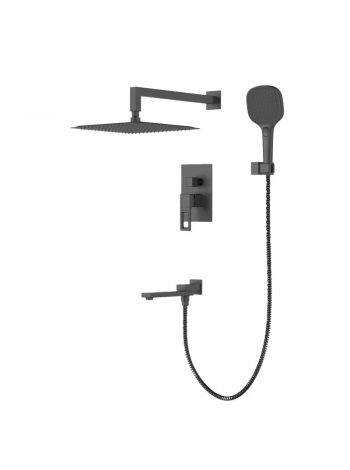 Душевая система встраиваемая KOER KB-66009-07  графит KR5991