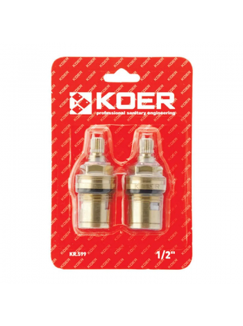 Кран буксы Koer KR.599 комплект (2 шт/БЛИСТЕР) керамика MF-1/2" (AC0528)