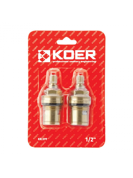 Кран буксы Koer KR.599 комплект (2 шт/БЛИСТЕР) керамика MF-1/2" (AC0528)