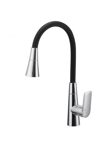 Змішувач для кухні Mixxus Premium Matis 011-T NUT Refl.Black хром-вилив чорний MI8266
