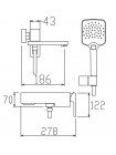 Смеситель для ванны с коротким изливом KOER KB-41009-05 черный KR6018
