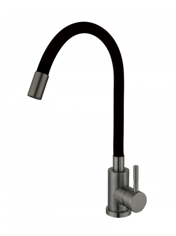 Змішувач для кухні Mixxus SEO-011 Graphite Refl.Black із силіконовим виливом MI6566