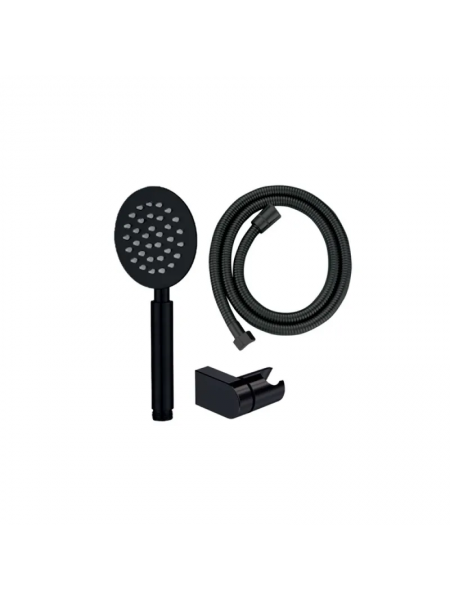 Душевой набор Mixxus Shower SET-01.SUS Black шланг, лейка, кронштейн с нерж. стали MI6158