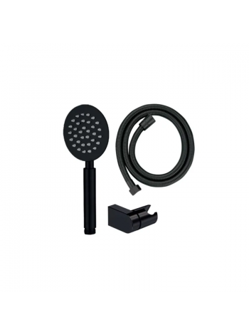 Душовий набір Mixxus Shower SET-01.SUS Black шланг, лійка, кронштейн з нерж. сталі MI6158