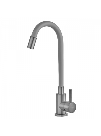 Змішувач для кухні MIXXUS SEO-011 GRAPHITE REFL.GRAY із силіконовим виливом SUS304, графіт MI8225