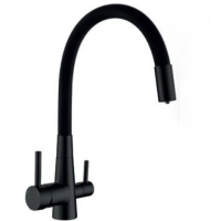 Смеситель для кухни Mixxus SUS-021 BLACK REFL.BLACK с силиконовым изливом, с выходом для питьевой воды MI6214