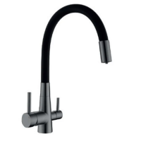 Змішувач для кухні Mixxus SUS-021 GRAPHITE REFL.BLACK з нерж.ст.SUS304 з вих.для пит.воды MI6215