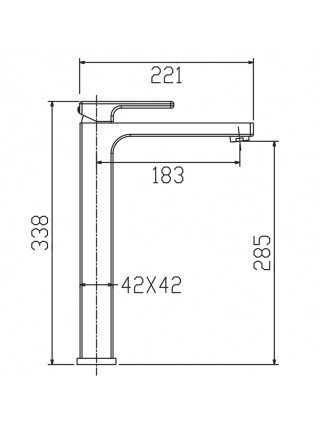 Змішувач для умивальника високий KOER KB-11009-07 графіт KR5978