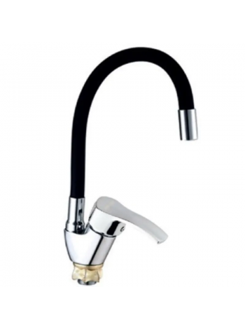 Змішувач для кухні Mixxus YUB4-279 Reflector Black з чорним силіконовим виливом MI6484