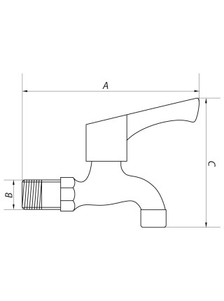 Кран для холодной воды 1/2 Mixxus BIB-01 (нерж. сталь) (SS0050)