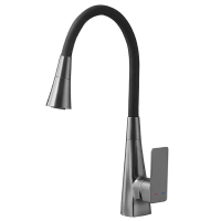 Смеситель для кухни Mixxus Etna 014-T NUT Graphite Refl.Black графит-силиконовый излив черный MI8422