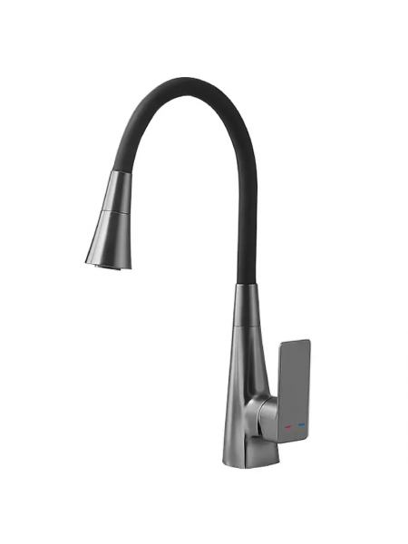 Змішувач для кухні Mixxus Etna 014-T NUT Graphite Refl.Black графіт-силіконовий вилив чорний MI8422