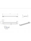 Полотенцедержатель двойной Koer AS-0109-2-01 648мм хром глянец KR6190