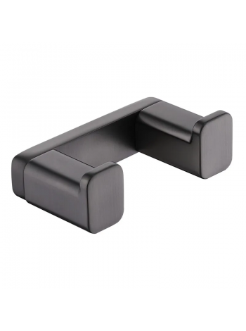  Двойной крючок в ванную для полотенец и халатов Koer AS-0101-2-07 графит KR6156