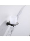 Настенный стакан для зубных щёток Koer AS-0103-07 стекло графит KR6164