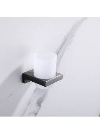 Настінна склянка для зубних щіток Koer AS-0103-07 скло графіт KR6164