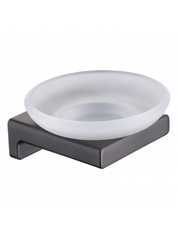 Мыльница настенная стеклянная Koer AS-0102-07 графит KR6160
