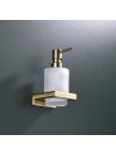 Дозатор для рідкого мила настінний Koer AS-0104-12 скло матове золото KR6168