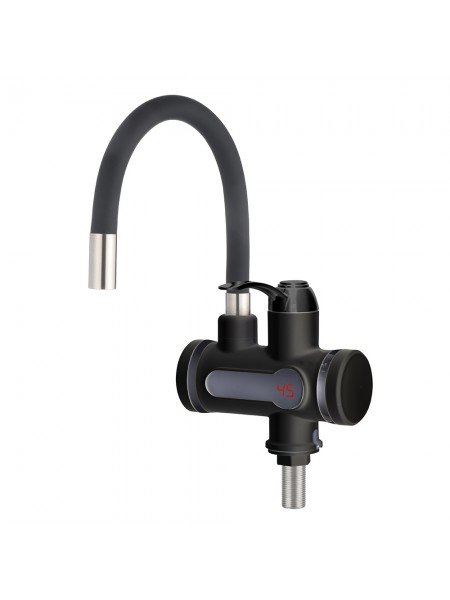 Водонагревательный кран для кухни с гибким гусаком Wezer SDR-G15T-Black