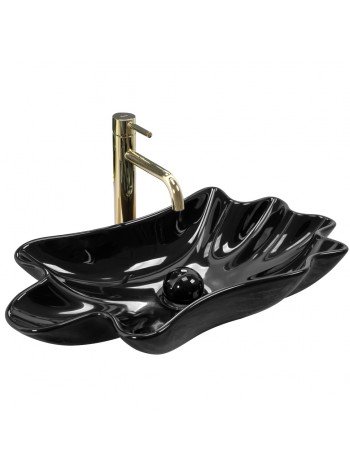 Умывальник чаша в ванную накладная Rea Infinity 62x33 black REA-U3401