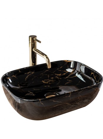 Раковина у ванну накладна Rea Belinda 33,5x46,5 black marble shiny REA-U8907
