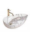 Умывальник раковина в ванную накладная Rea Greta 40x65,5 tahunder shiny REA-U6500