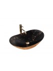 Раковина чаша у ванну Rea Royal 36x60,5 black marble gold REA-U8008