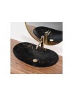 Раковина чаша у ванну Rea Royal 36x60,5 black marble gold REA-U8008
