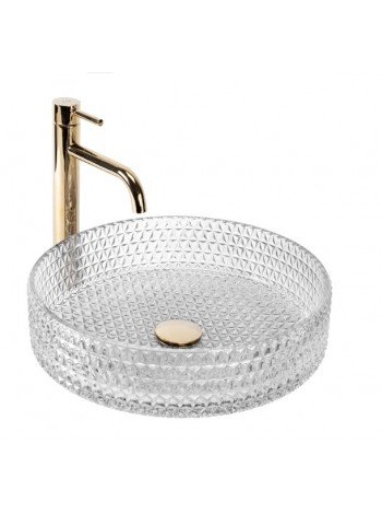 Раковина чаша в ванную Rea Cristal 40x40 transparent REA-U0284