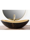 Раковина чаша в ванную Rea Royal 36x60,5 gold marble black REA-U8007