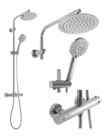 Душевая система с тропическим душем Rea Bliss chrome REA-P8805